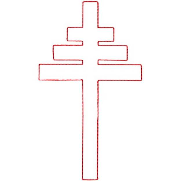 Picture of Papal Cross Ragwork Machine Embroidery Design
