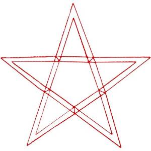 Picture of 5 Point Star Ragwork Machine Embroidery Design