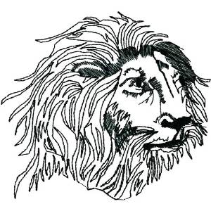 Picture of Lion Head Redwork Machine Embroidery Design