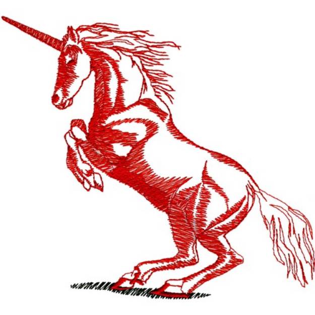 Picture of Unicorn Redwork Machine Embroidery Design