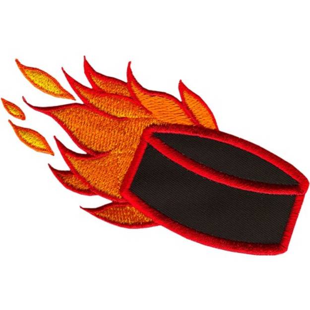 Picture of Applique Flaming Puck Machine Embroidery Design