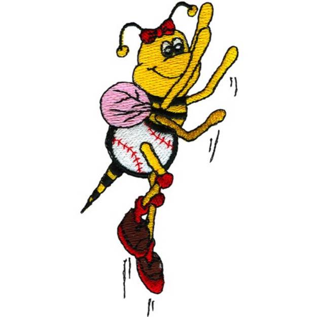Picture of Softball Bee Machine Embroidery Design