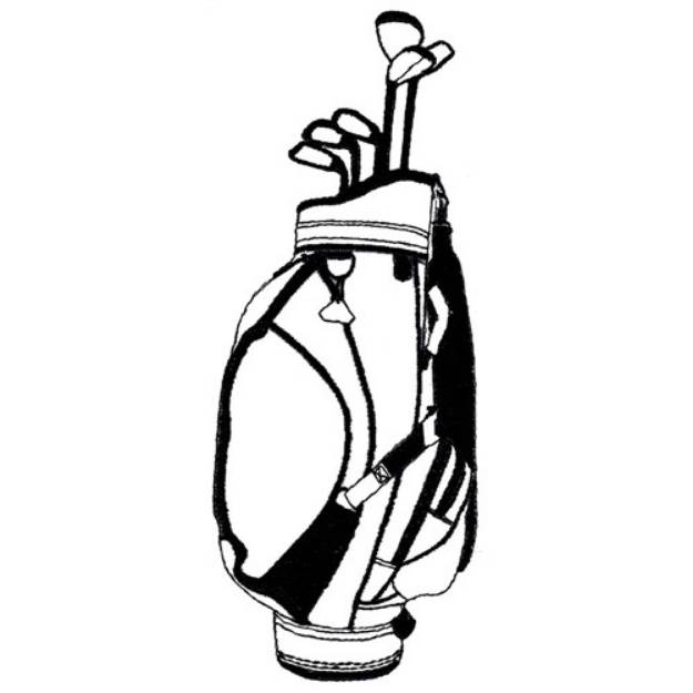 Picture of Golf Bag Outline Machine Embroidery Design