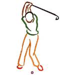 Picture of Golfer Outline Machine Embroidery Design