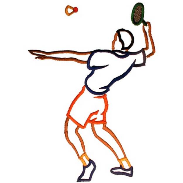 Picture of Badminton Player Machine Embroidery Design