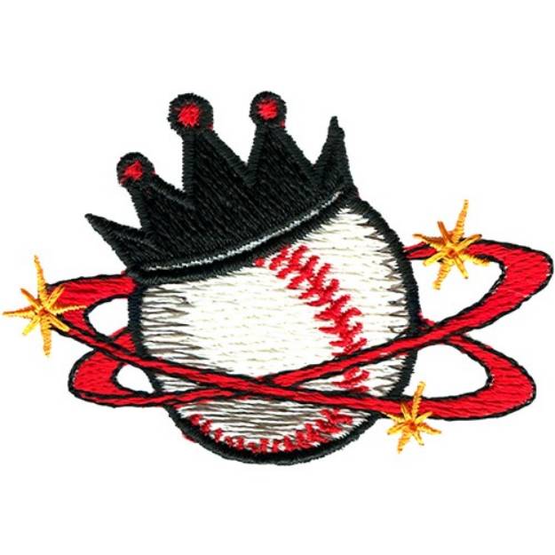 Picture of Baseball Crown Machine Embroidery Design