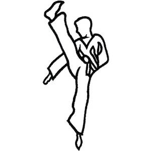 Picture of Karate Kick Outline Machine Embroidery Design