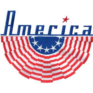 Picture of America Flag Machine Embroidery Design