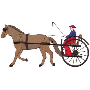 Picture of Horse and Buggy Machine Embroidery Design