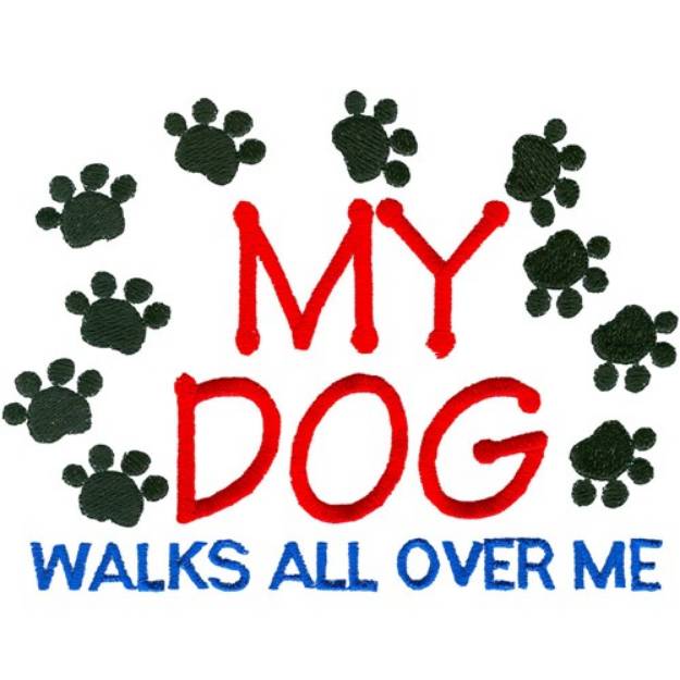 Picture of Dog Walks Paws Machine Embroidery Design