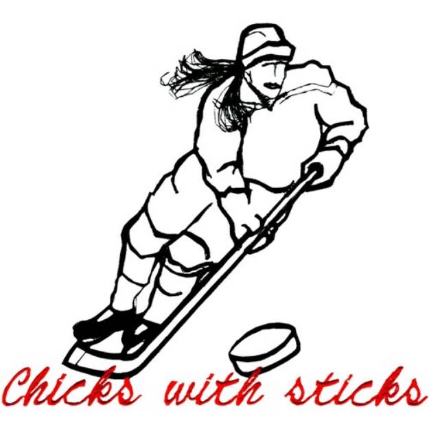 Picture of Chicks With Sticks Machine Embroidery Design
