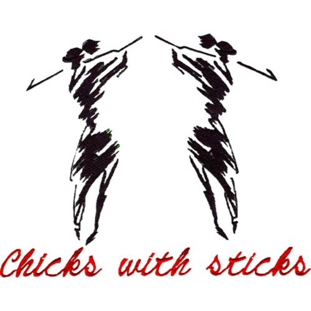 Picture of Chicks With Sticks Machine Embroidery Design