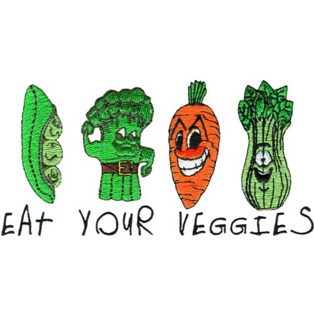 Picture of Eat Your Veggies Machine Embroidery Design