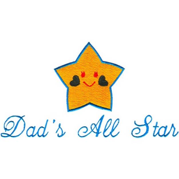 Picture of Dads All Star Machine Embroidery Design