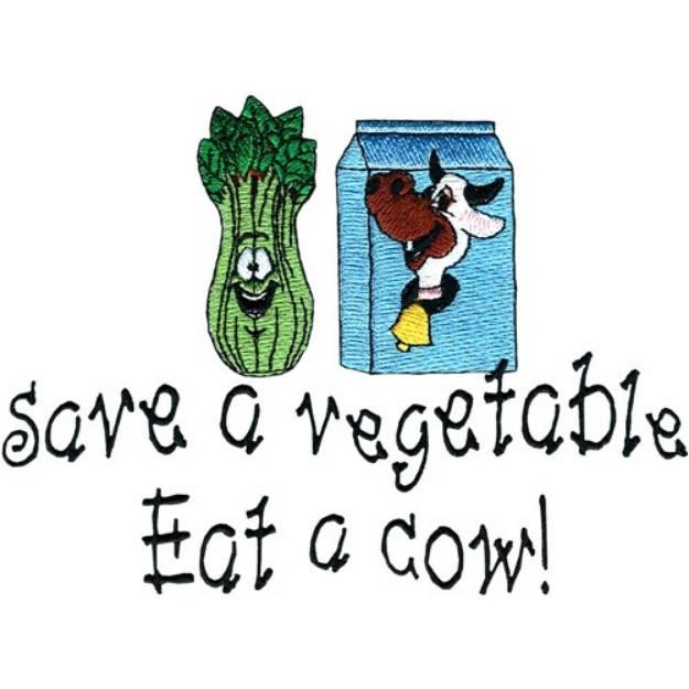 Picture of Eat a cow Machine Embroidery Design