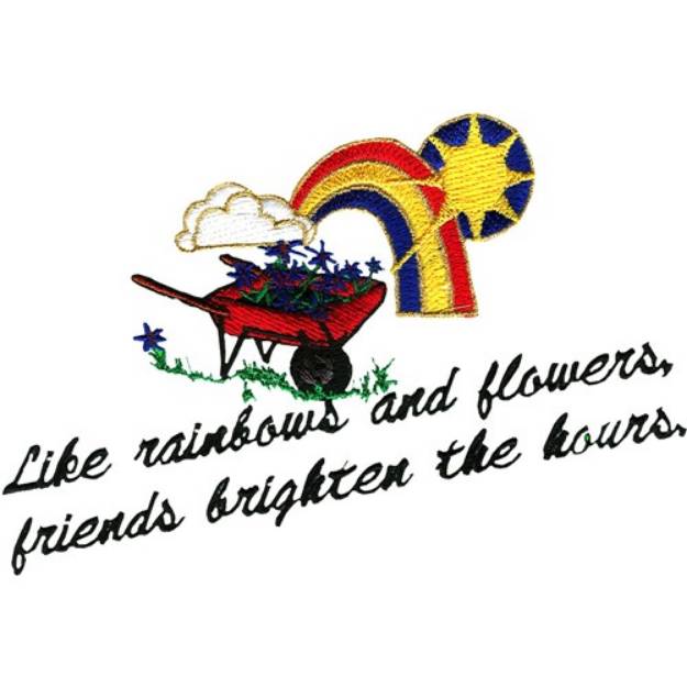 Picture of Rainbows & Flowers Machine Embroidery Design