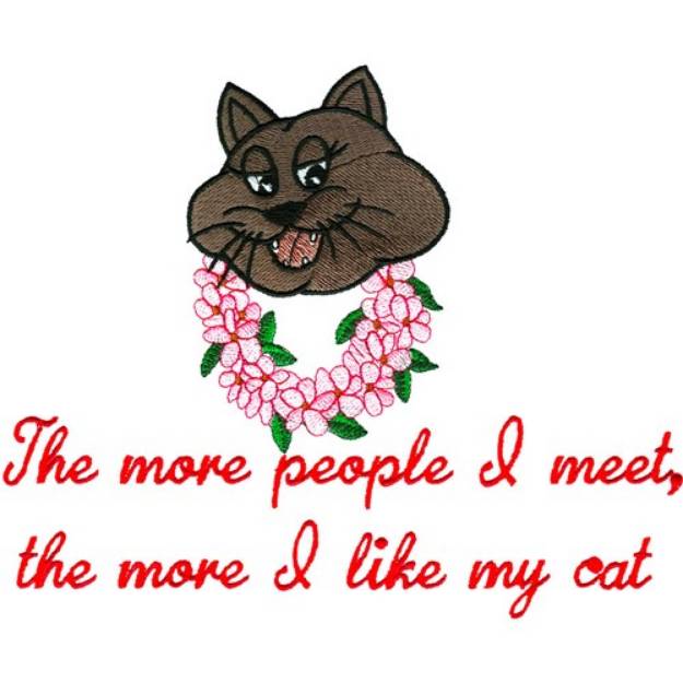 Picture of I Like My Cat Machine Embroidery Design