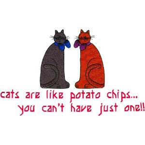 Picture of Cats Potato Chips Machine Embroidery Design