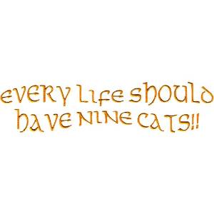 Picture of Nine Cats Machine Embroidery Design
