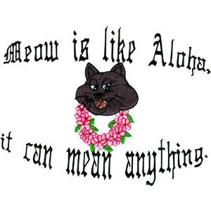 Picture of Meow...Aloha Machine Embroidery Design