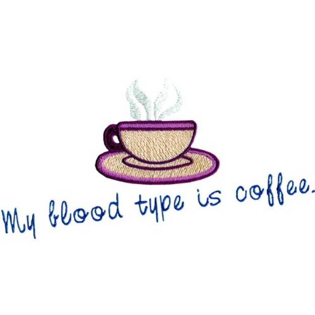 Picture of Blood Type Machine Embroidery Design