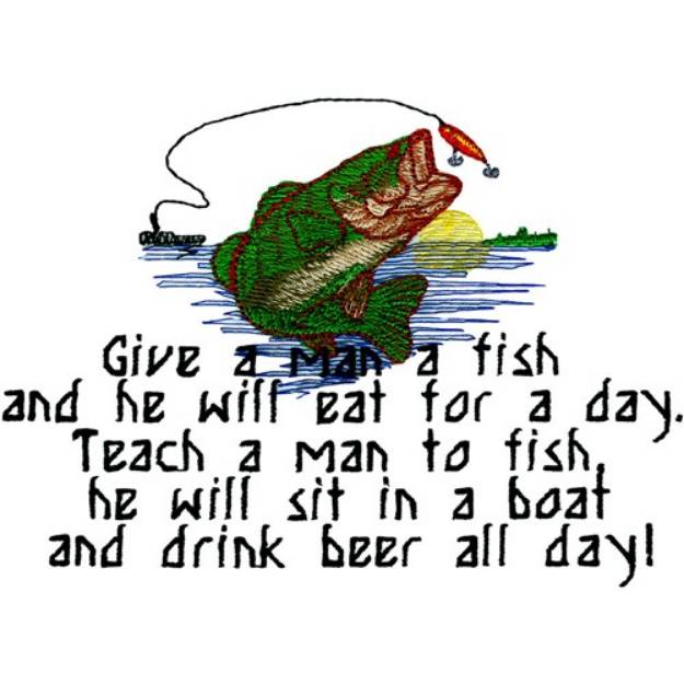 Picture of Teach a man to fish Machine Embroidery Design