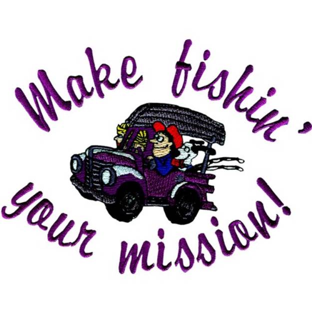 Picture of Fishin Mission Machine Embroidery Design