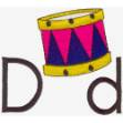 Picture of D is for Drum Machine Embroidery Design