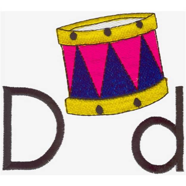 Picture of D is for Drum Machine Embroidery Design