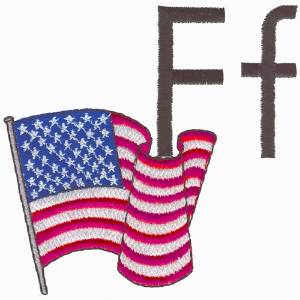 Picture of F is for Flag Machine Embroidery Design