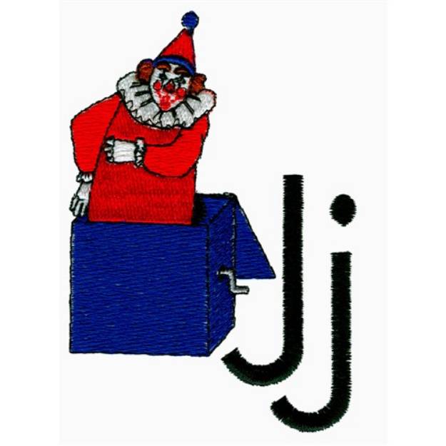 Picture of J is for Jack Box Machine Embroidery Design