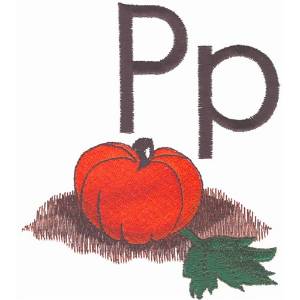 Picture of P is for Pumpkin Machine Embroidery Design