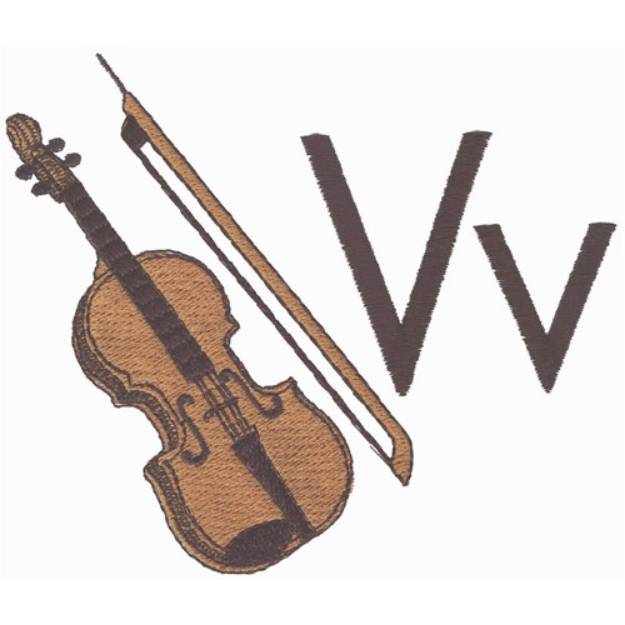 Picture of V is for Violin Machine Embroidery Design