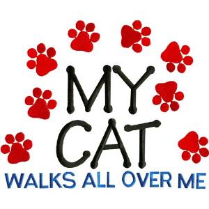 Picture of Cat Walks Paws Machine Embroidery Design