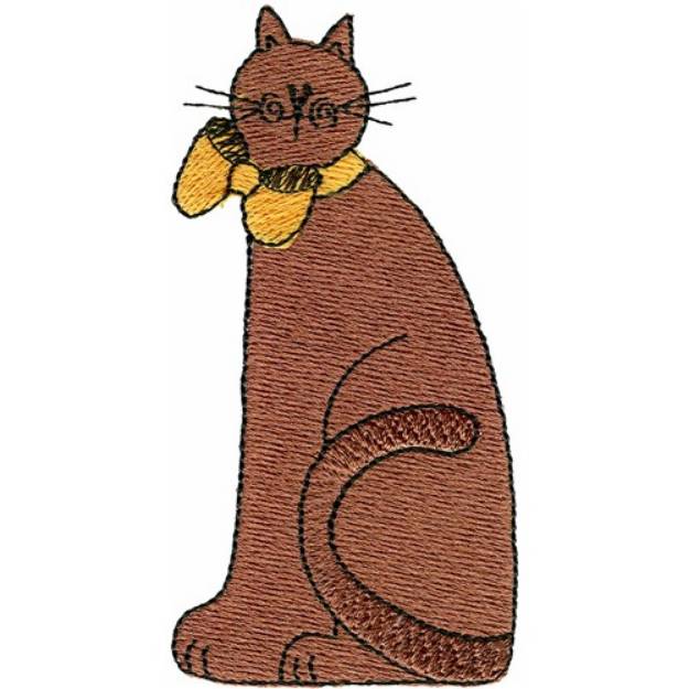 Picture of Folk Art Cat Machine Embroidery Design