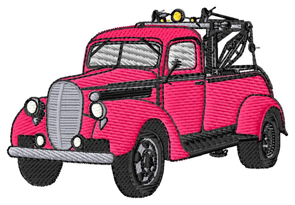 Old Tow Truck Machine Embroidery Design