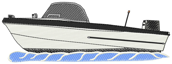 Lake Boat Machine Embroidery Design