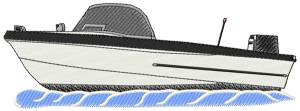 Picture of Lake Boat Machine Embroidery Design