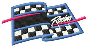 Picture of Checkered Flag Name Drop Machine Embroidery Design