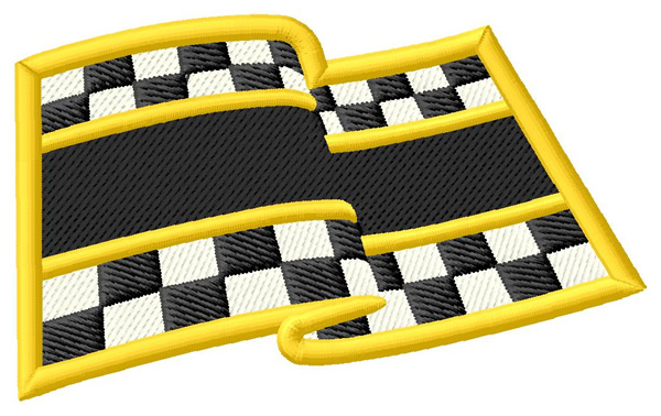 Checkered Flag Name Drop Machine Embroidery Design