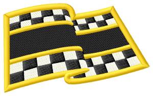 Picture of Checkered Flag Name Drop Machine Embroidery Design
