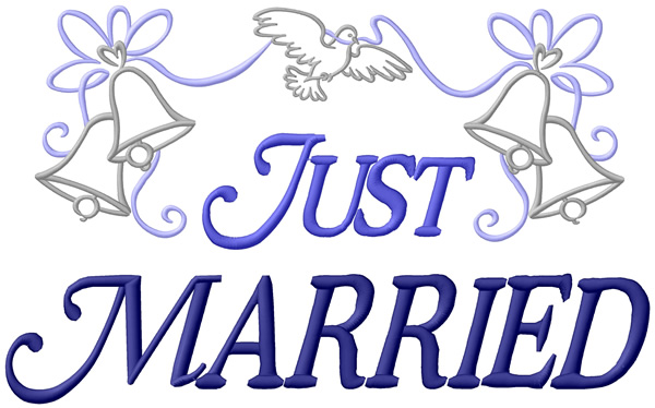 Just Married Machine Embroidery Design