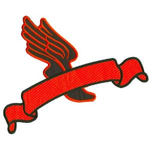 Picture of Winged Foot with Banner Machine Embroidery Design
