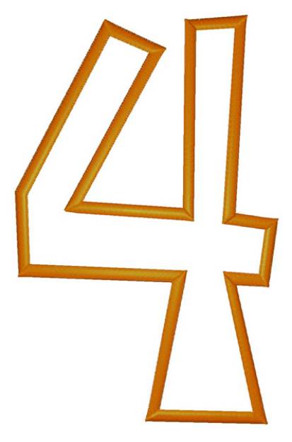 Picture of Number "4" Machine Embroidery Design