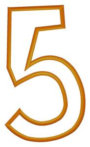 Picture of Number "5" Machine Embroidery Design