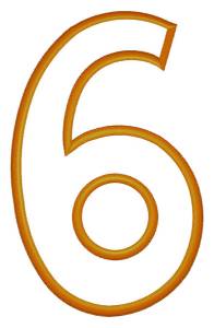 Picture of Number "6" Machine Embroidery Design