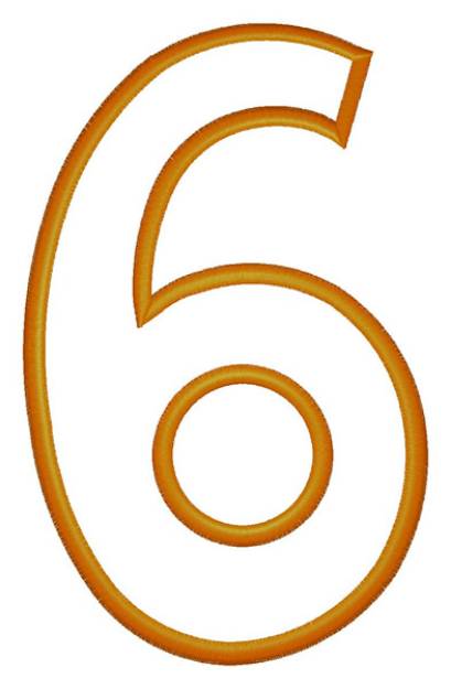 Picture of Number "6" Machine Embroidery Design
