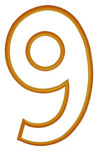 Picture of Number "9" Machine Embroidery Design