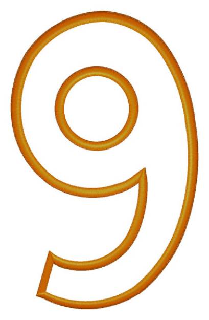 Picture of Number "9" Machine Embroidery Design