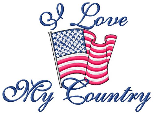 Picture of I Love My Country Machine Embroidery Design
